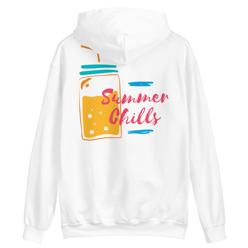 White / S Drink Summer Chills Unisex Hoodie by Design Express