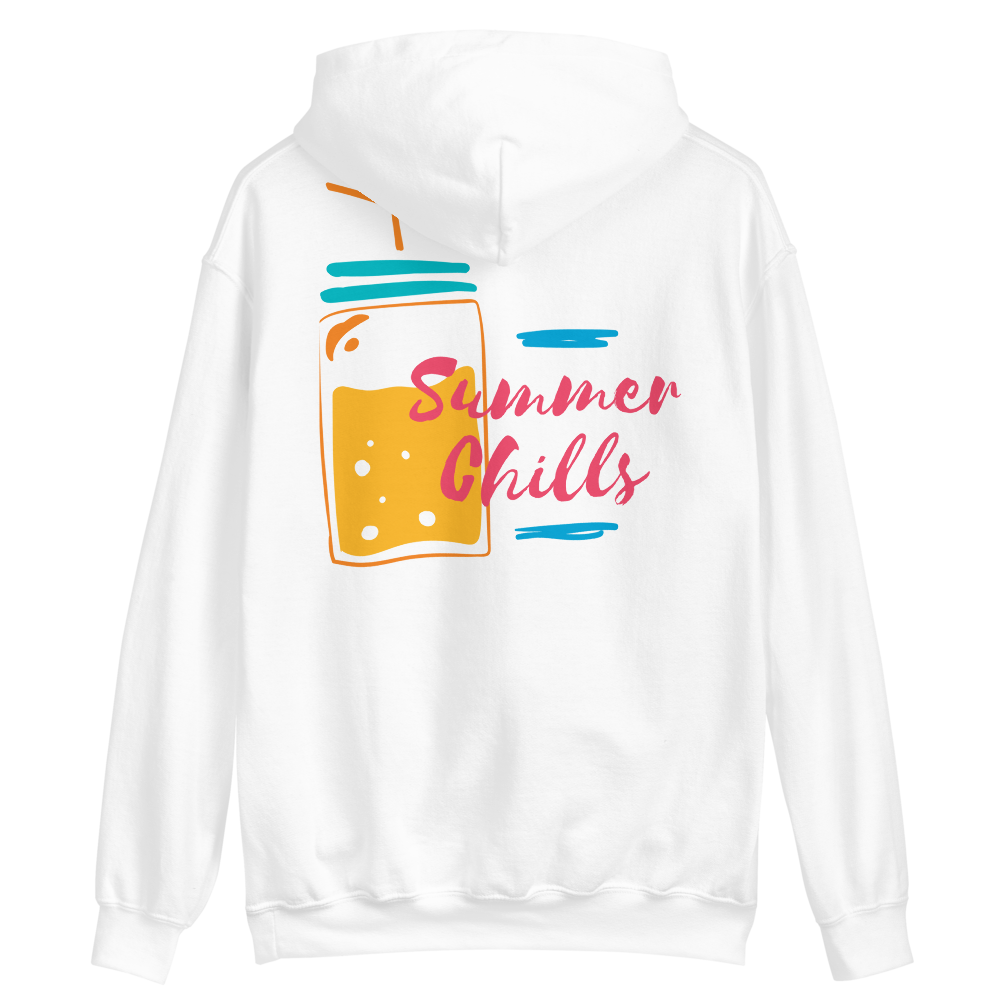 White / S Drink Summer Chills Unisex Hoodie by Design Express