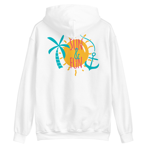 White / S Sun & Fun Unisex Hoodie by Design Express