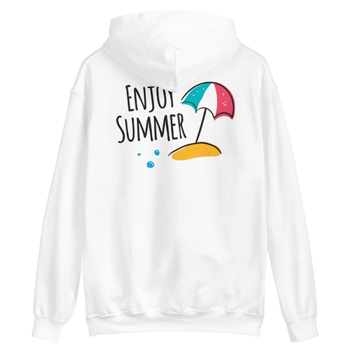 White / S Enjoy Summer Unisex Hoodie by Design Express