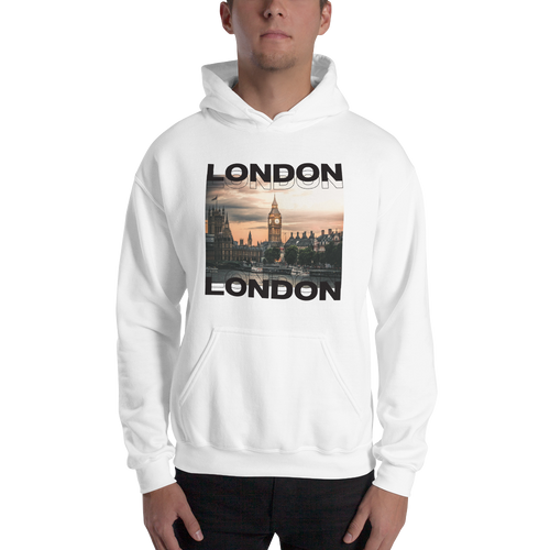 S London Front Unisex White Hoodie by Design Express