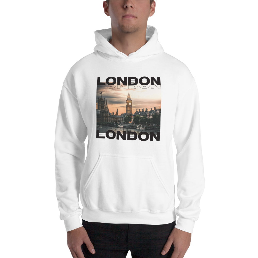 S London Front Unisex White Hoodie by Design Express