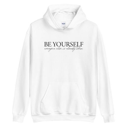 S Be Yourself Quotes Unisex White Hoodie by Design Express