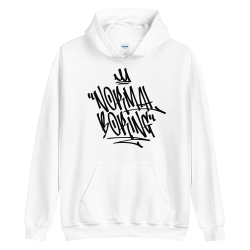 S Normal is Boring Graffiti (motivation) Unisex White Hoodie by Design Express