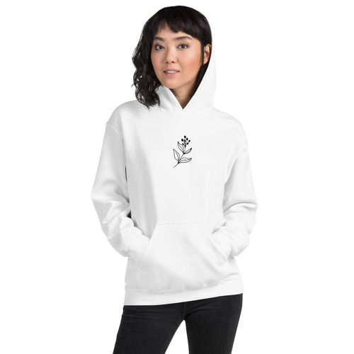 S Let your soul glow Back Unisex White Hoodie by Design Express