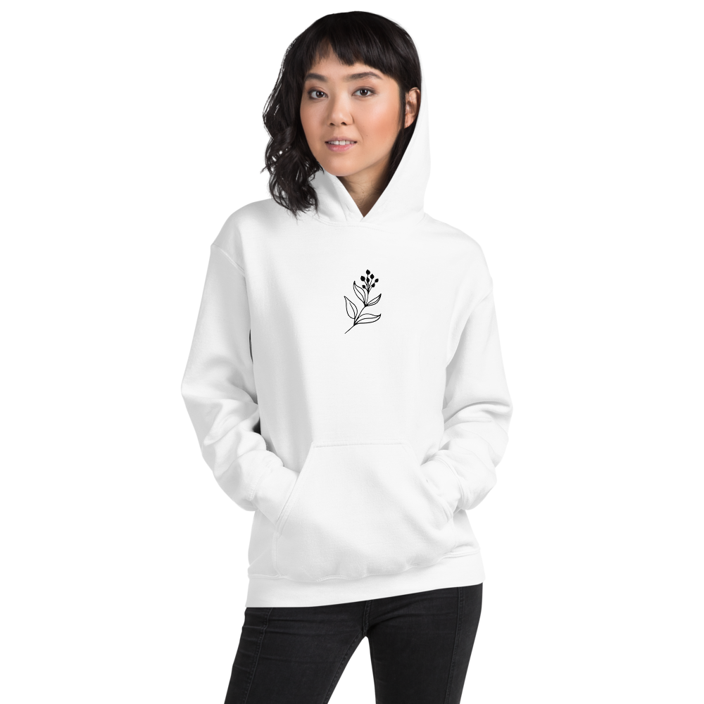 S Let your soul glow Back Unisex White Hoodie by Design Express