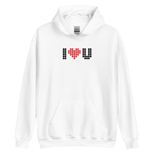 S I Heart U Pixel Unisex Hoodie by Design Express