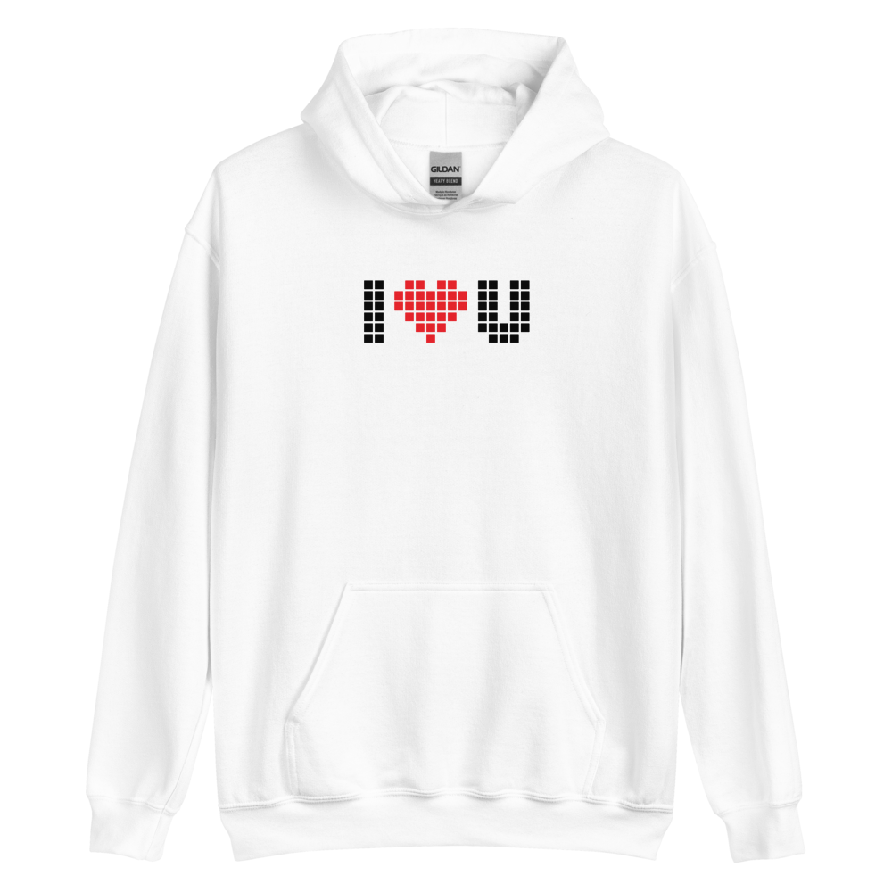 S I Heart U Pixel Unisex Hoodie by Design Express