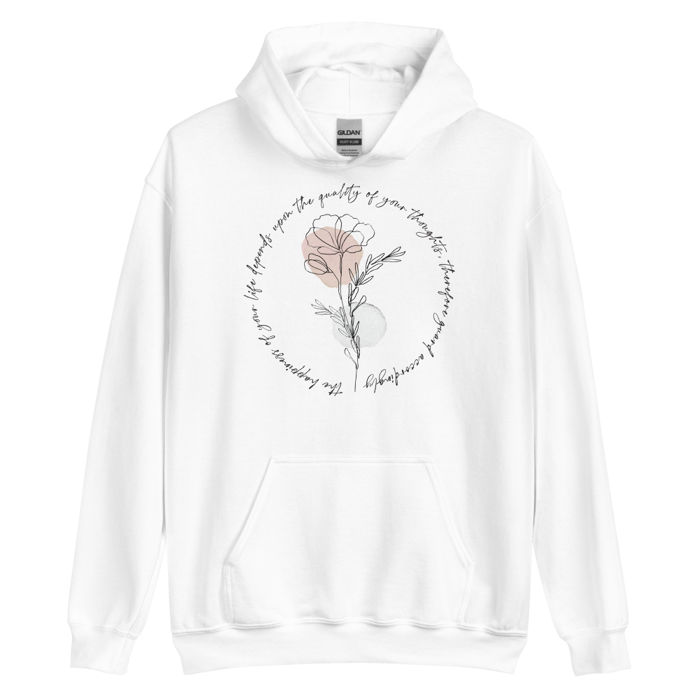 S the happiness of your life deppends upon the quality of your thoughts Unisex Hoodie by Design Express