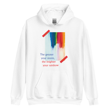 White / S Rainbow Front Unisex Hoodie by Design Express