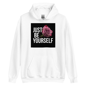 White / S Just Be Yourself Unisex Hoodie by Design Express