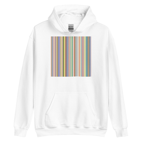 White / S Colorfull Stripes Unisex Hoodie by Design Express