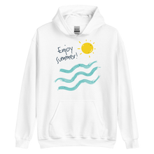 White / S Enjoy Sun Summer Unisex Hoodie by Design Express