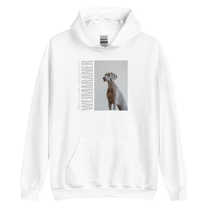 White / S Weimaraner Unisex Hoodie Front by Design Express