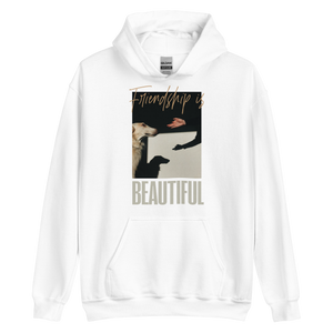 White / S Friendship is Beautiful Unisex Hoodie Front by Design Express