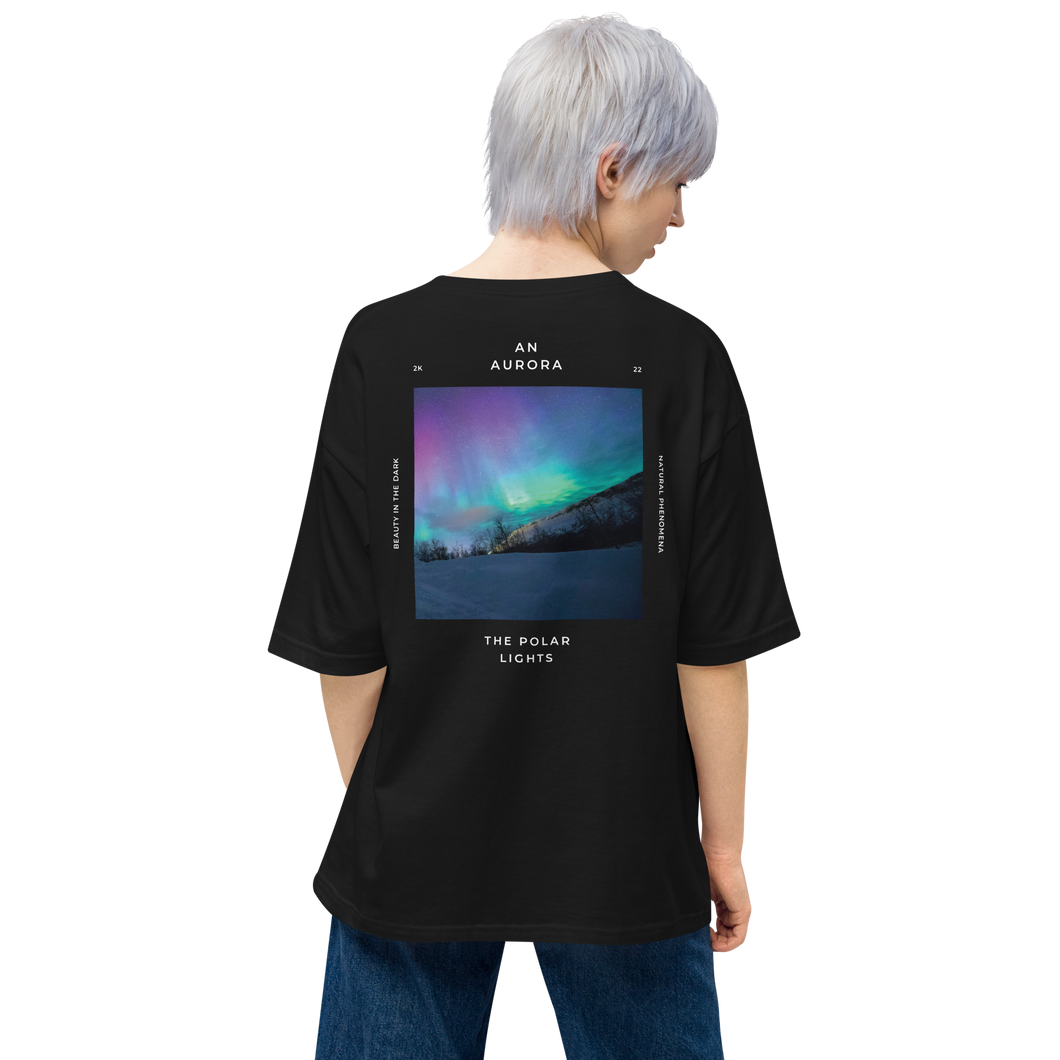 Black / S Aurora Unisex Oversized T-Shirt by Design Express