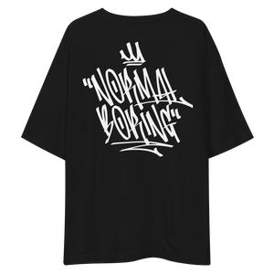 Normal is Boring Graffiti Back Unisex Oversized Dark T-Shirt by Design Express