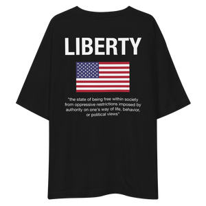 Liberty Unisex Oversized Black T-Shirt by Design Express