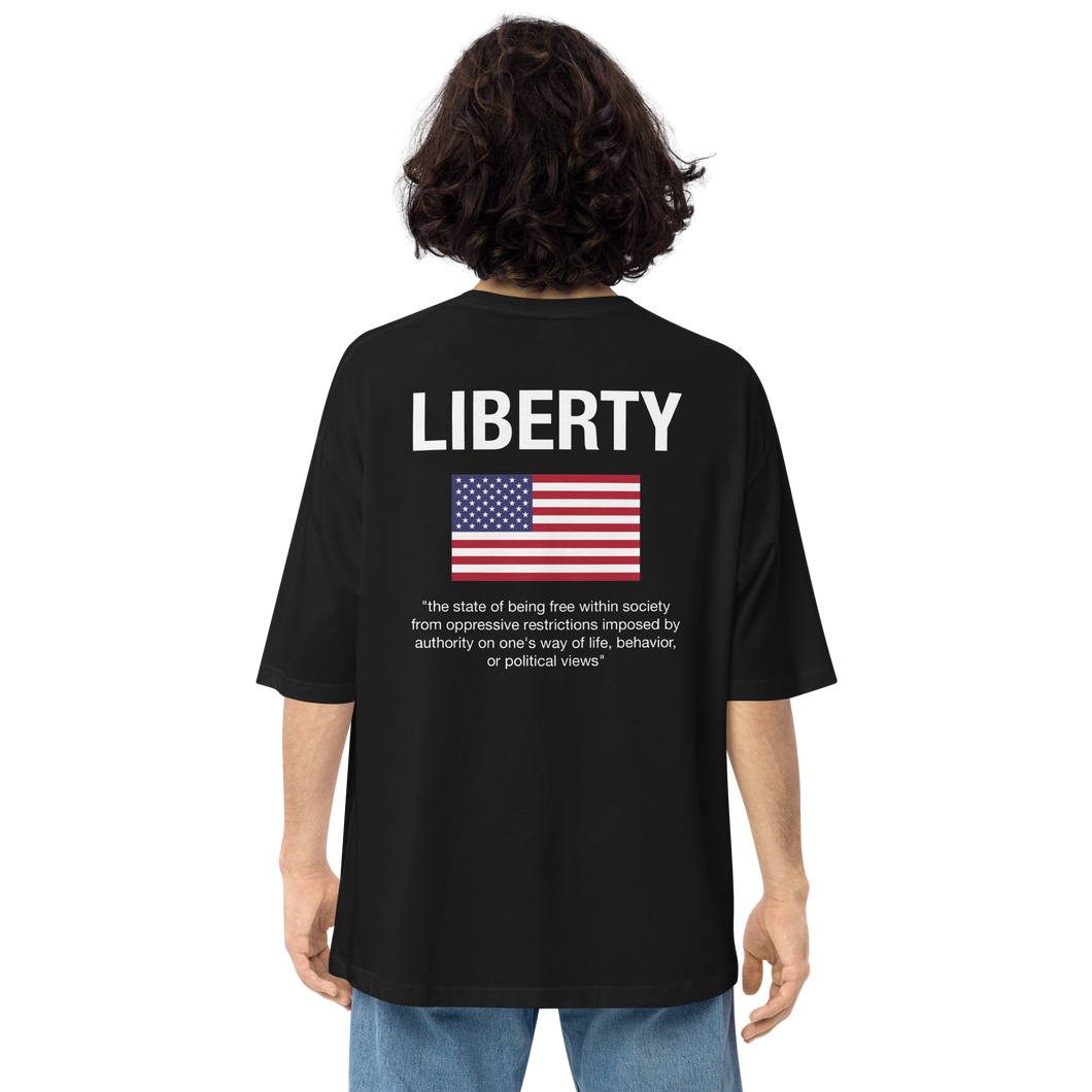 S Liberty Unisex Oversized Black T-Shirt by Design Express