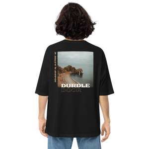 Black / S Durdle Door Back Unisex Oversized T-Shirt by Design Express