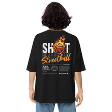 Black / S Shoot Streetball Back Unisex Oversized Dark T-Shirt by Design Express