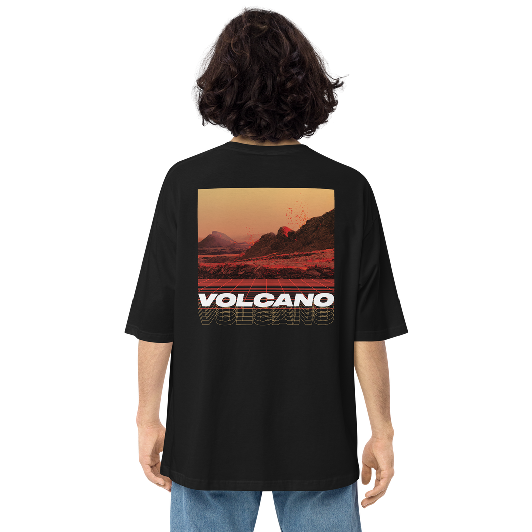 Black / S Vulcano Back Unisex Oversized T-Shirt by Design Express