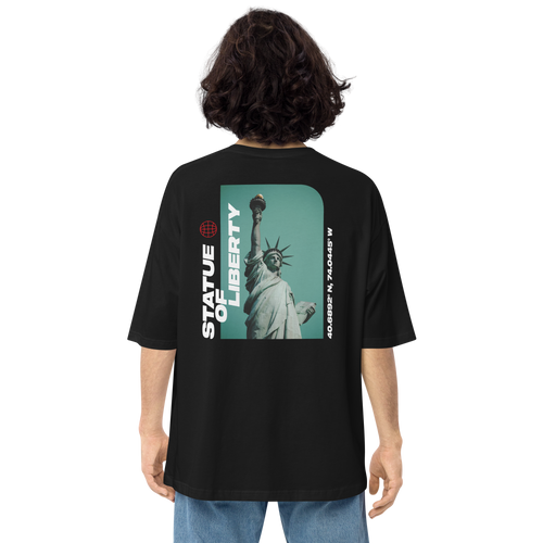 Statue of Liberty Back Unisex Oversized T-Shirt by Design Express