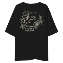 Marvelous Nightmare Flower Skull Back Unisex Oversized T-Shirt by Design Express