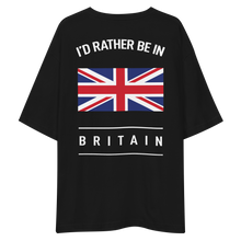 I'd Rather Be In Britain Unisex Oversized Black T-Shirt by Design Express