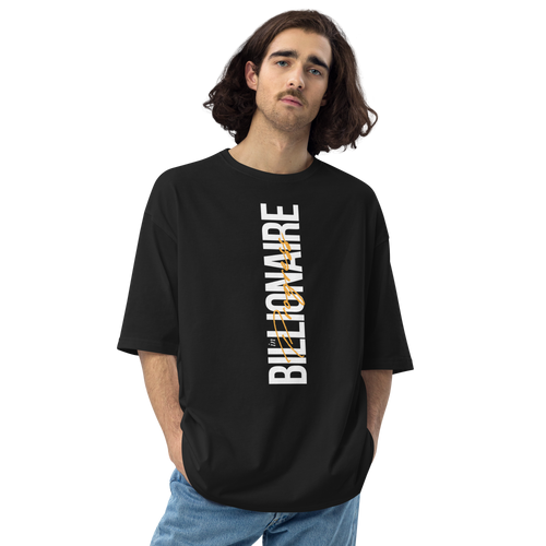 Black / S Billionaire in Progress (motivation) Unisex Oversized T-Shirt by Design Express