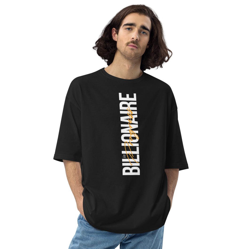 Black / S Billionaire in Progress (motivation) Unisex Oversized T-Shirt by Design Express