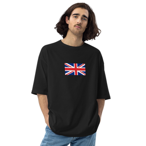 I'd Rather Be In Britain Unisex Oversized Black T-Shirt by Design Express