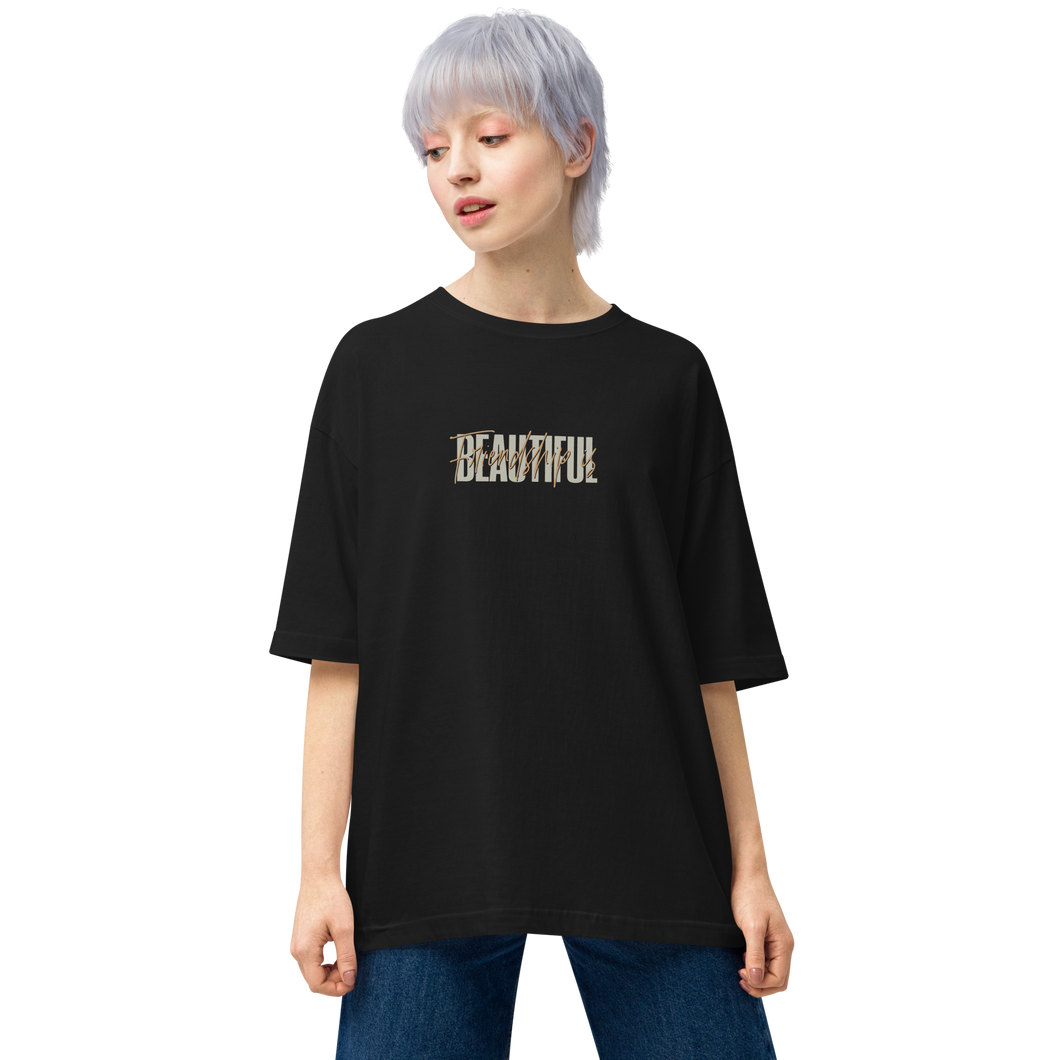 Black / S Friendship is Beautiful Unisex Oversized T-Shirt by Design Express