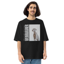 Black / S Weimaraner Front Unisex Oversized T-Shirt by Design Express