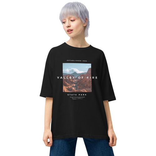 S Valley of Fire Front Unisex Oversized T-Shirt by Design Express