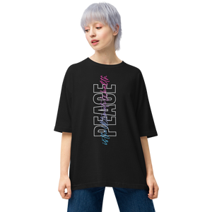 Black / S Peace is the Ultimate Wealth Unisex Oversized T-Shirt by Design Express