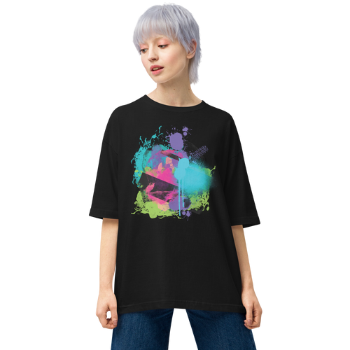 Black / S Abstract Series 03 Unisex Oversized T-Shirt by Design Express