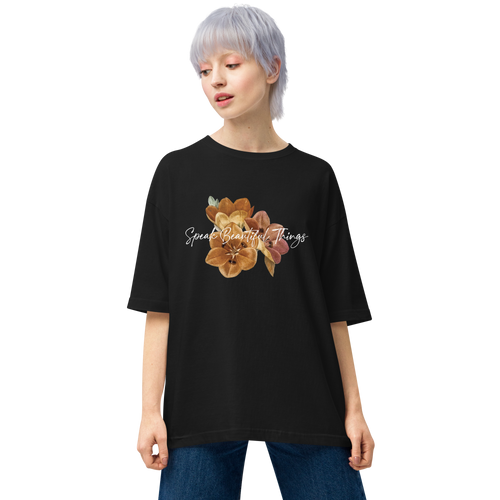 Black / S Speak Beautiful Things Unisex Oversized T-Shirt by Design Express