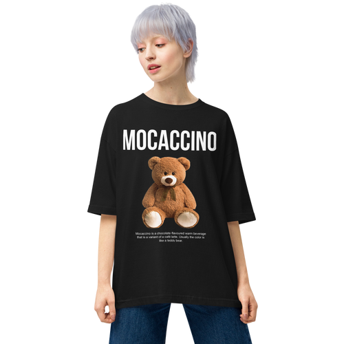 S Mocaccino Parody Unisex Oversized Black T-Shirt by Design Express