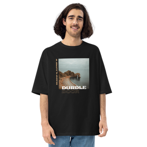 Durdle Door Front Unisex Oversized Black T-Shirt by Design Express