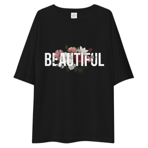 Beautiful Flower Unisex Oversized Dark T-Shirt by Design Express