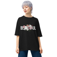 Beautiful Flower Unisex Oversized Dark T-Shirt by Design Express