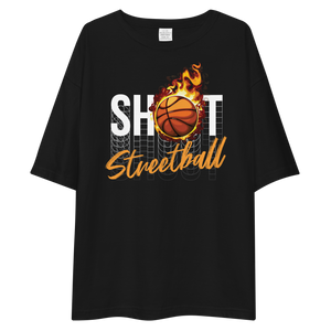 Shoot Streetball Front Unisex Oversized Dark T-Shirt by Design Express