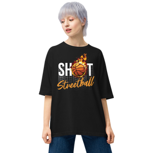 Shoot Streetball Front Unisex Oversized Dark T-Shirt by Design Express