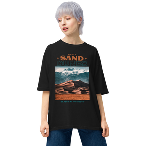 Black / S Great Sand Dunes Front Unisex Oversized T-Shirt by Design Express