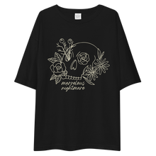 Marvelous Nightmare Flower Skull Front Unisex Oversized T-Shirt by Design Express