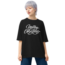 Black / S Merry Christmas Unisex Oversized T-Shirt by Design Express