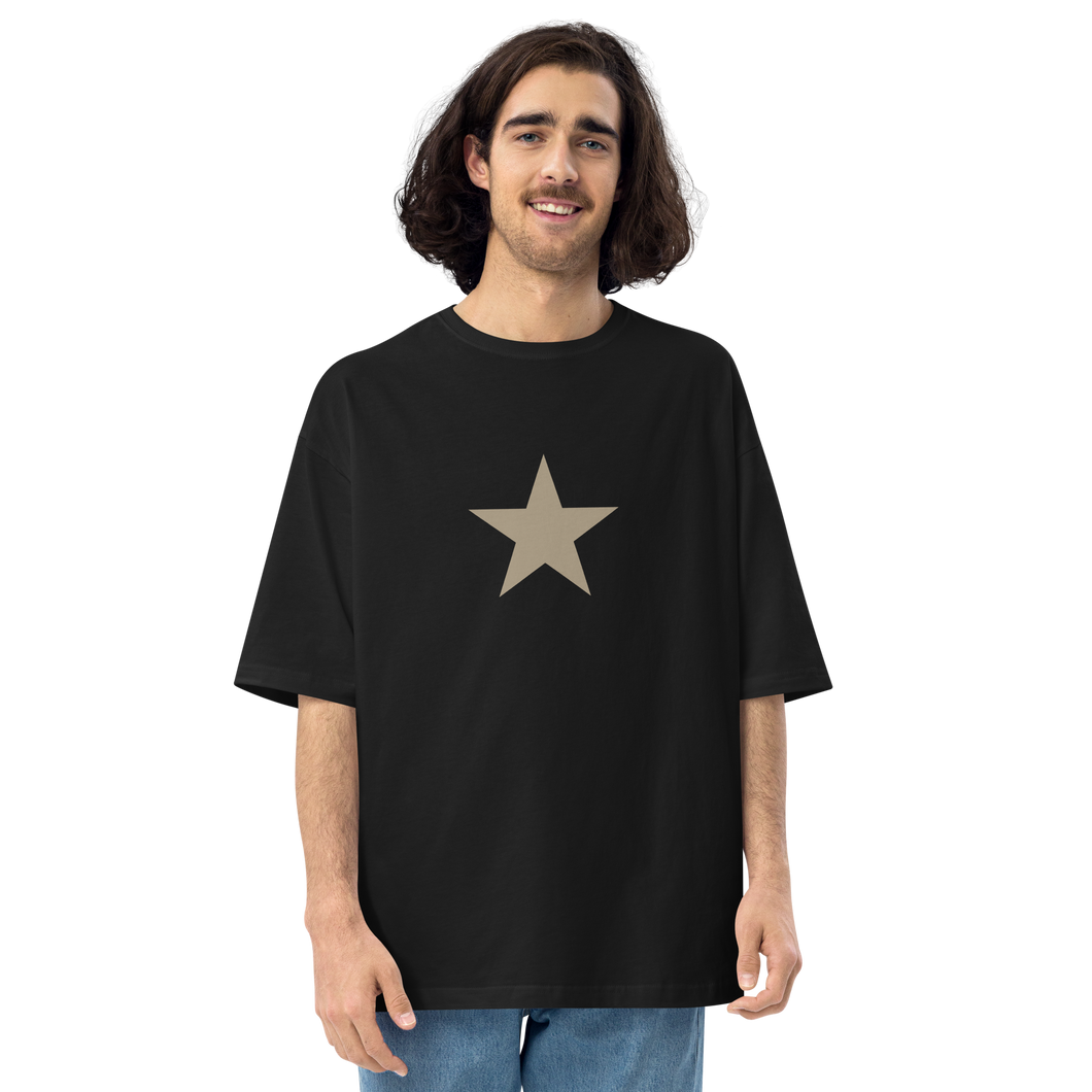 Black / S Star Unisex Oversized T-Shirt by Design Express