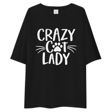 Crazy Cat Lady (Pet Lover) Unisex Oversized Dark T-Shirt by Design Express