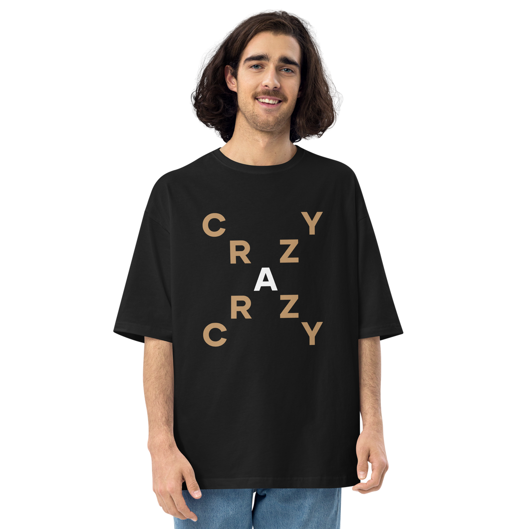 Black / S Crazy X-Cross Unisex Oversized T-Shirt by Design Express